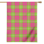 Pink Green And White Tartan Print House Flag