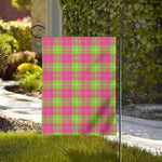 Pink Green And White Tartan Print House Flag