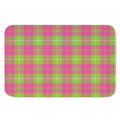 Pink Green And White Tartan Print Indoor Door Mat
