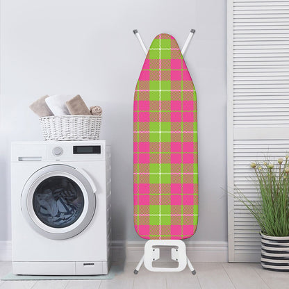 Pink Green And White Tartan Print Ironing Board Cover