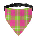 Pink Green And White Tartan Print Over The Collar Dog Bandana