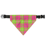 Pink Green And White Tartan Print Over The Collar Dog Bandana