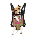 Pink Green And White Tartan Print Pet Carrier Backpack