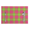 Pink Green And White Tartan Print Placemat