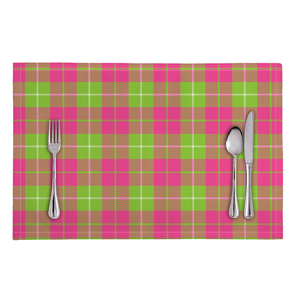 Pink Green And White Tartan Print Placemat