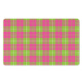 Pink Green And White Tartan Print Polyester Doormat