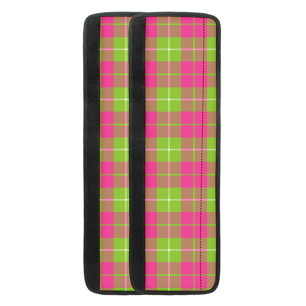 Pink Green And White Tartan Print Refrigerator Handle Covers