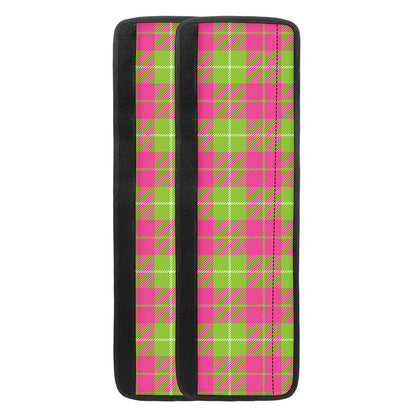 Pink Green And White Tartan Print Refrigerator Handle Covers