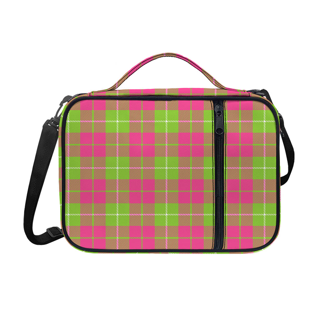 Pink Green And White Tartan Print Shoulder Strap Bible Bag