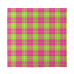 Pink Green And White Tartan Print Silk Bandana