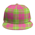 Pink Green And White Tartan Print Snapback Cap