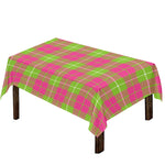 Pink Green And White Tartan Print Tablecloth