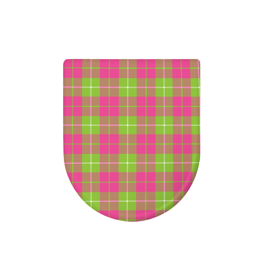 Pink Green And White Tartan Print Toilet Lid Cover