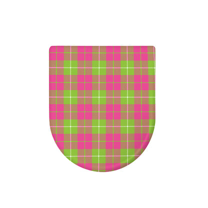 Pink Green And White Tartan Print Toilet Lid Cover