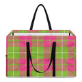 Pink Green And White Tartan Print Utility Tote Bag