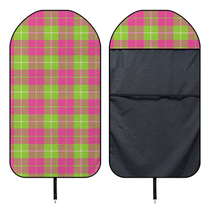 Pink Green And White Tartan Print Waterproof Car Seat Cover