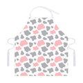 Pink Grey And White Cow Print Adjustable Apron