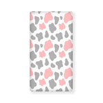 Pink Grey And White Cow Print Baby Crib Sheet