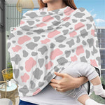 Pink Grey And White Cow Print Baby Seat Cover