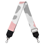 Pink Grey And White Cow Print Bag Strap