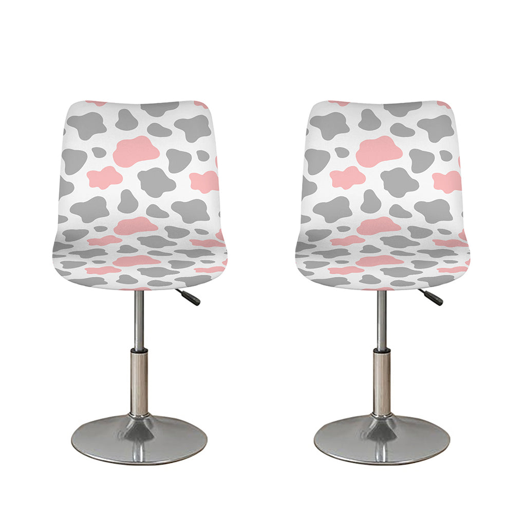 Pink Grey And White Cow Print Bar Stool Covers