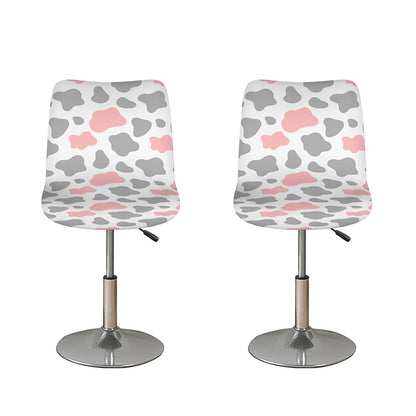 Pink Grey And White Cow Print Bar Stool Covers
