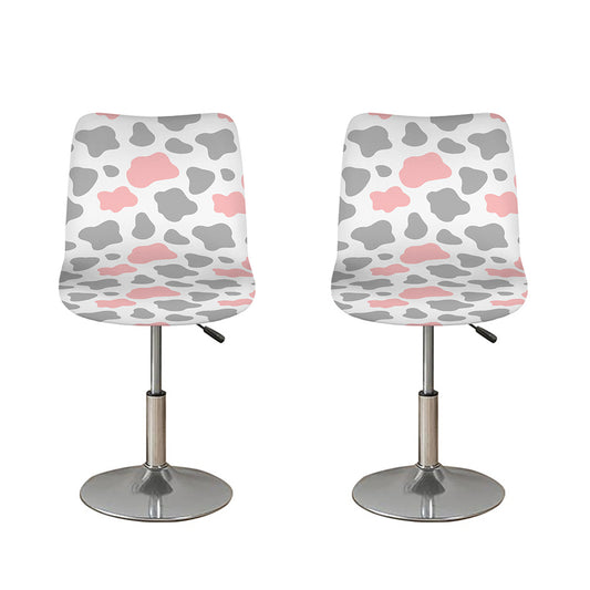 Pink Grey And White Cow Print Bar Stool Covers