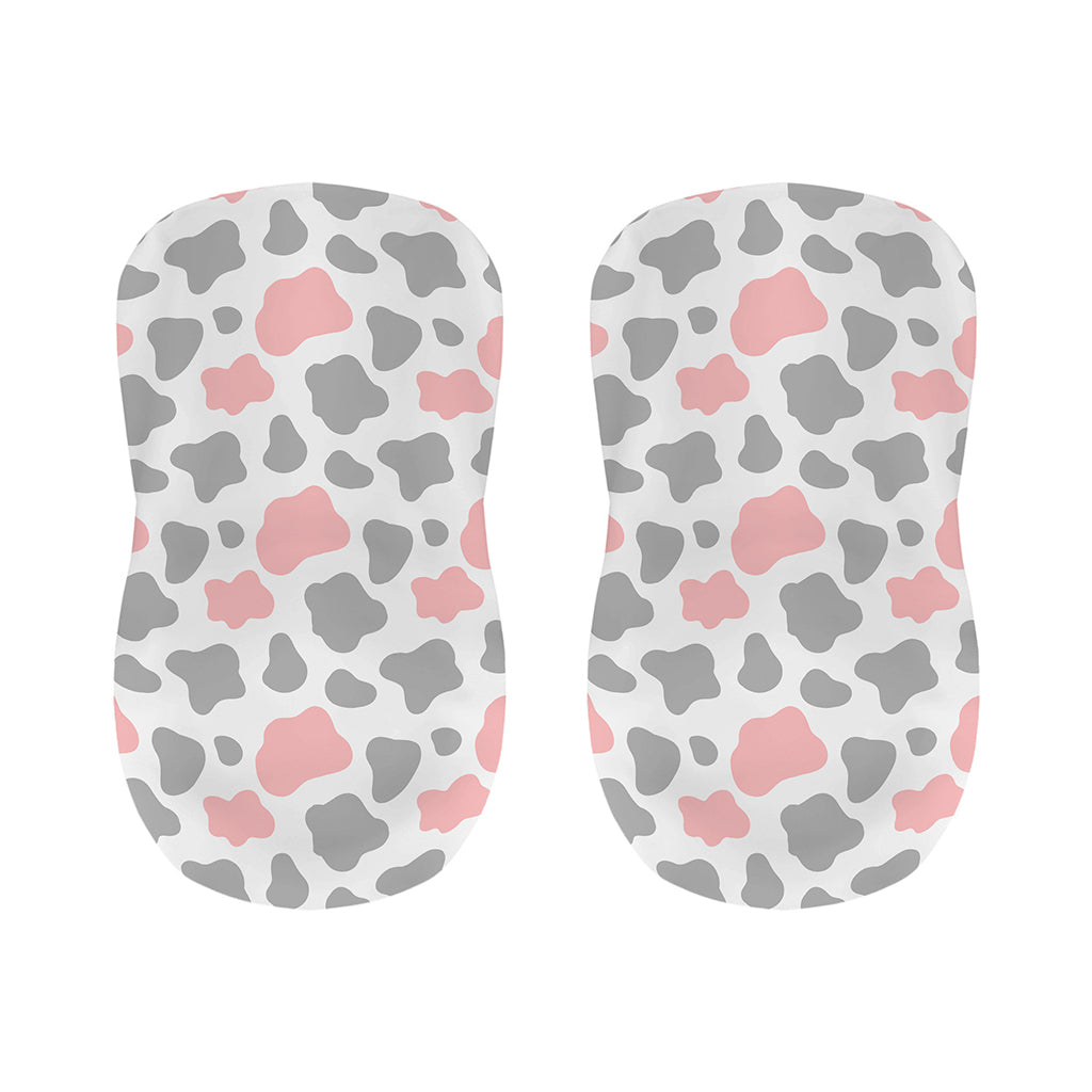 Pink Grey And White Cow Print Bar Stool Covers