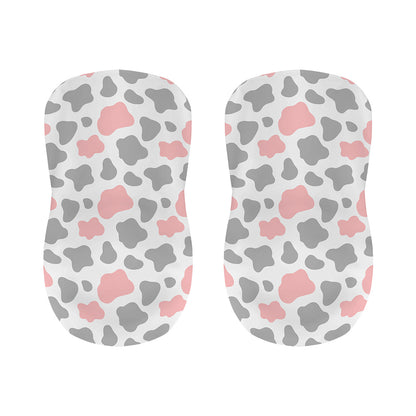 Pink Grey And White Cow Print Bar Stool Covers