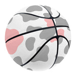 Pink Grey And White Cow Print Basketball