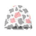 Pink Grey And White Cow Print Beanie