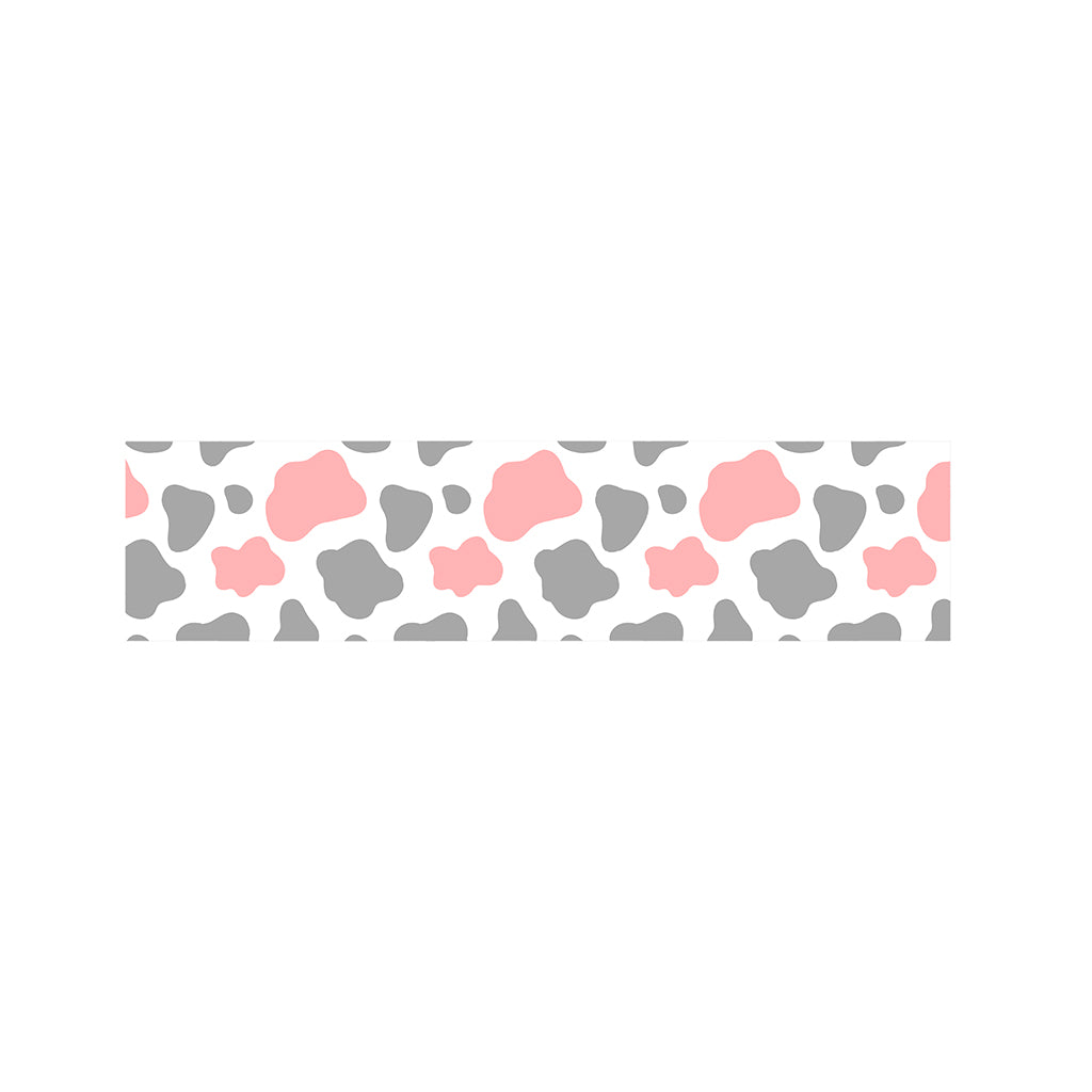 Pink Grey And White Cow Print Bed Runner