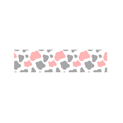 Pink Grey And White Cow Print Bed Runner