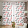Pink Grey And White Cow Print Dimout Pencil Pleat Curtains