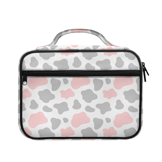 Pink Grey And White Cow Print Briefcase Bible Bag