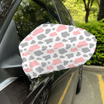 Pink Grey And White Cow Print Car Side Mirror Covers