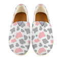 Pink Grey And White Cow Print Casual Shoes