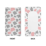 Pink Grey And White Cow Print Changing Pad Cover