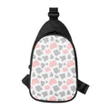 Pink Grey And White Cow Print Sling Bag