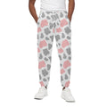 Pink Grey And White Cow Print Cotton Sweatpants
