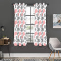 Pink Grey And White Cow Print Grommet Curtain Panels