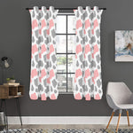 Pink Grey And White Cow Print Curtain