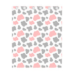 Pink Grey And White Cow Print Curtain