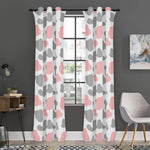 Pink Grey And White Cow Print Curtain