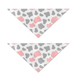 Pink Grey And White Cow Print Dog Bandana
