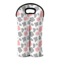 Pink Grey And White Cow Print Double Neoprene Wine Tote