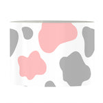 Pink Grey And White Cow Print Drum Lamp Shade