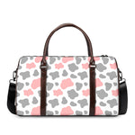 Pink Grey And White Cow Print Duffle Bag