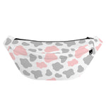 Pink Grey And White Cow Print Fanny Pack