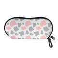 Pink Grey And White Cow Print Glasses Case